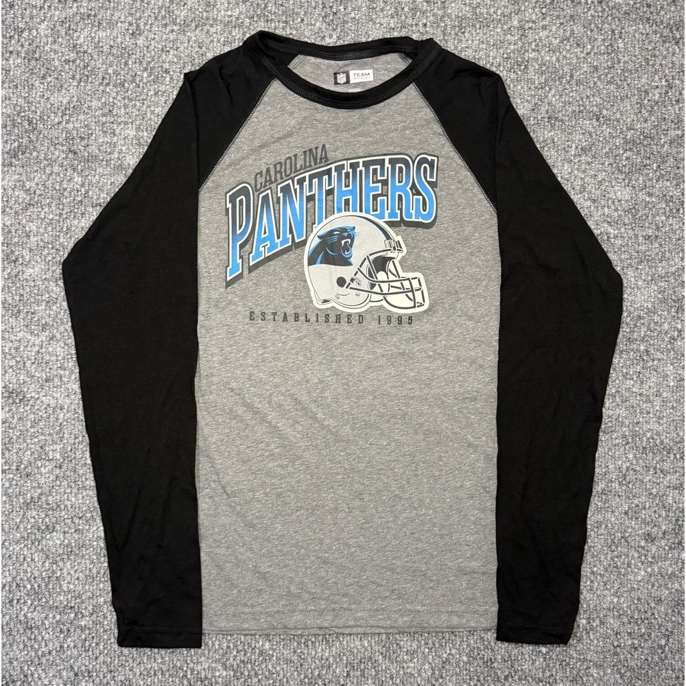 Carolina Panthers Long Sleeve Shirt NFL Grey & Black Men's Size Medium NWOT